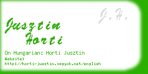 jusztin horti business card